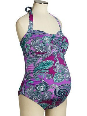 swimsuits maternity patterned halter