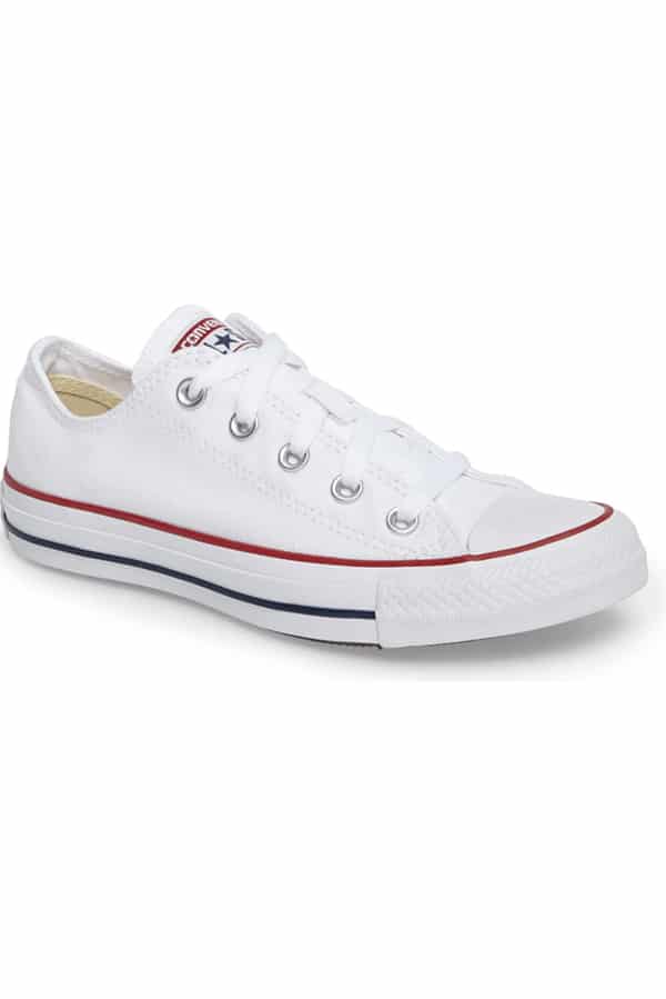 White converse tennis shoes available in larger sizes