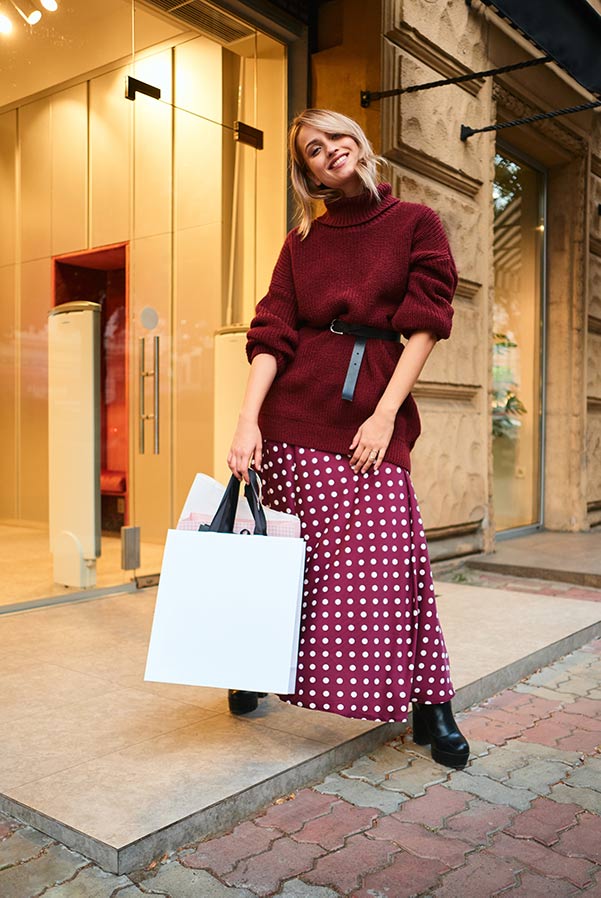 Woman shopping in the city