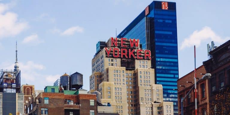 New Yorker building in the garment district in New York city