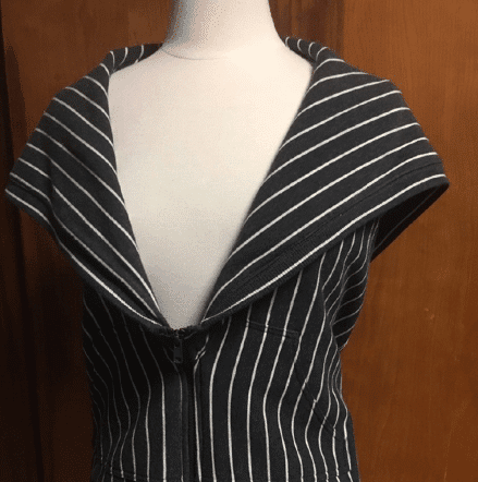 Black and white pin stripe vest by Norma Kamali 