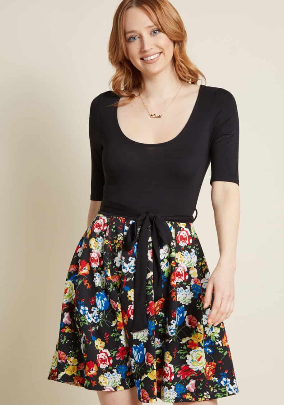 Modcloth dress with floral skirt