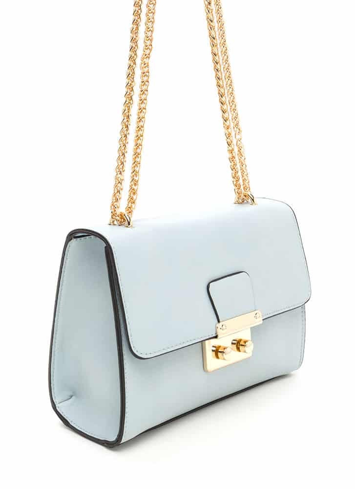 Mint green boxy strap bag