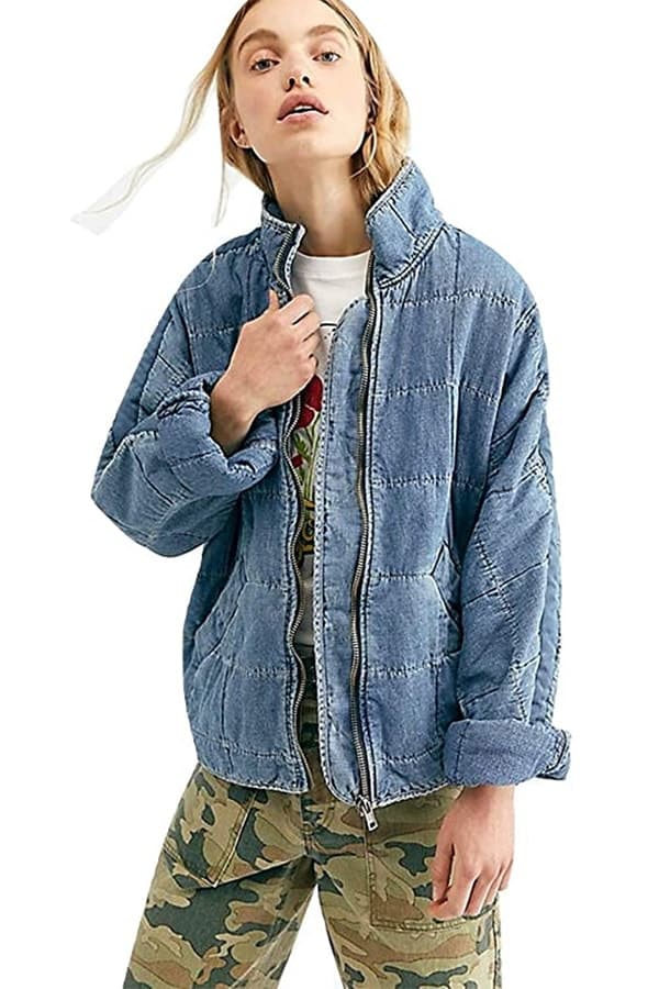 10 Stylish Coats and Jackets for Women with Big Arms 1 Oversized denim coat for women with big arms from Free People