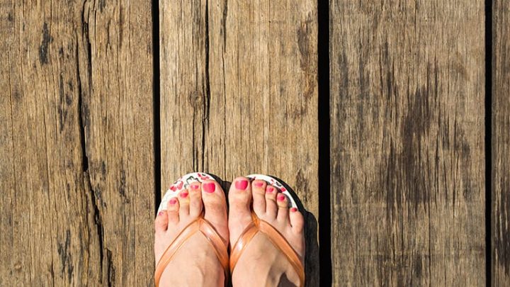 Close up of toe cleavage