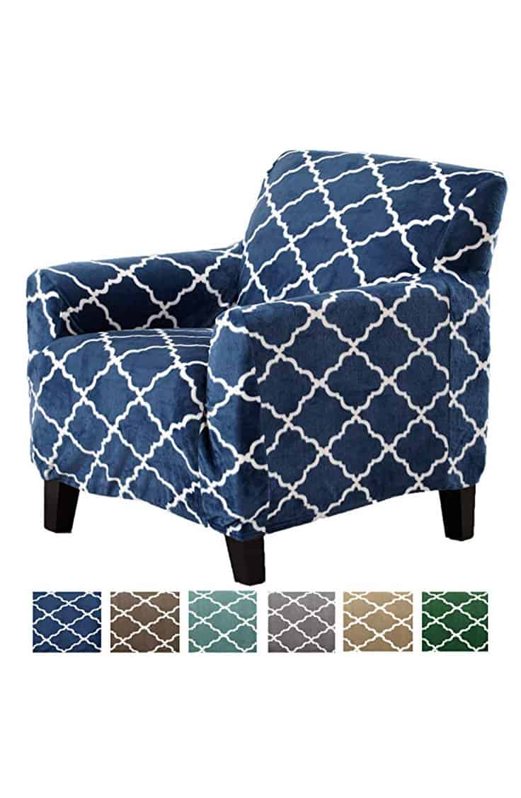 Blue patterned slip cover