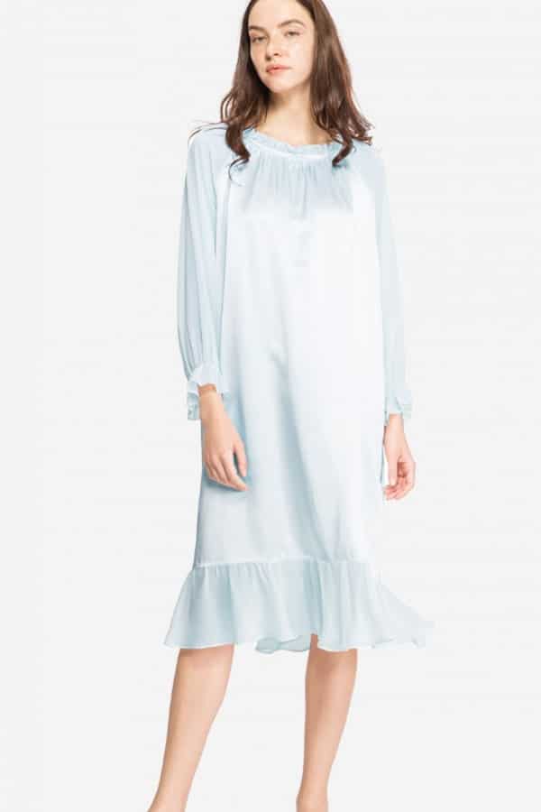 Blue silk nightdress
