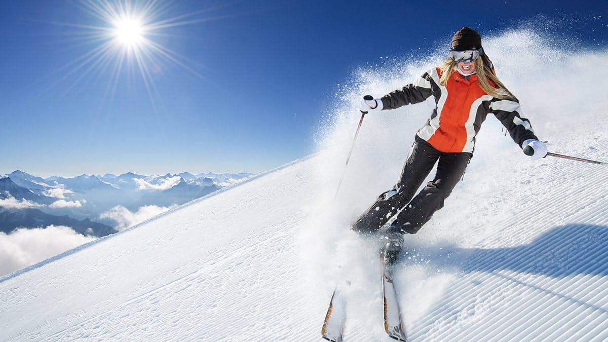 Woman skiing
