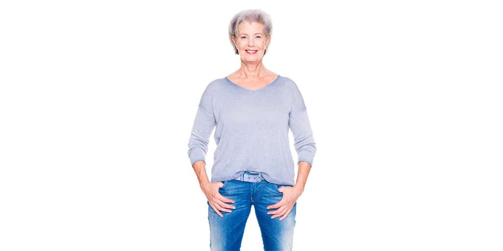 high waisted jeans for older women