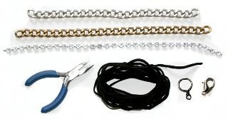 Supplies for diy statement bracelet project
