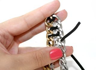 Two chains with rhinestone details