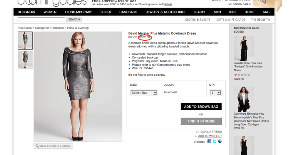 Bloomingdales Over Charging Plus Size? The Budget Fashionista