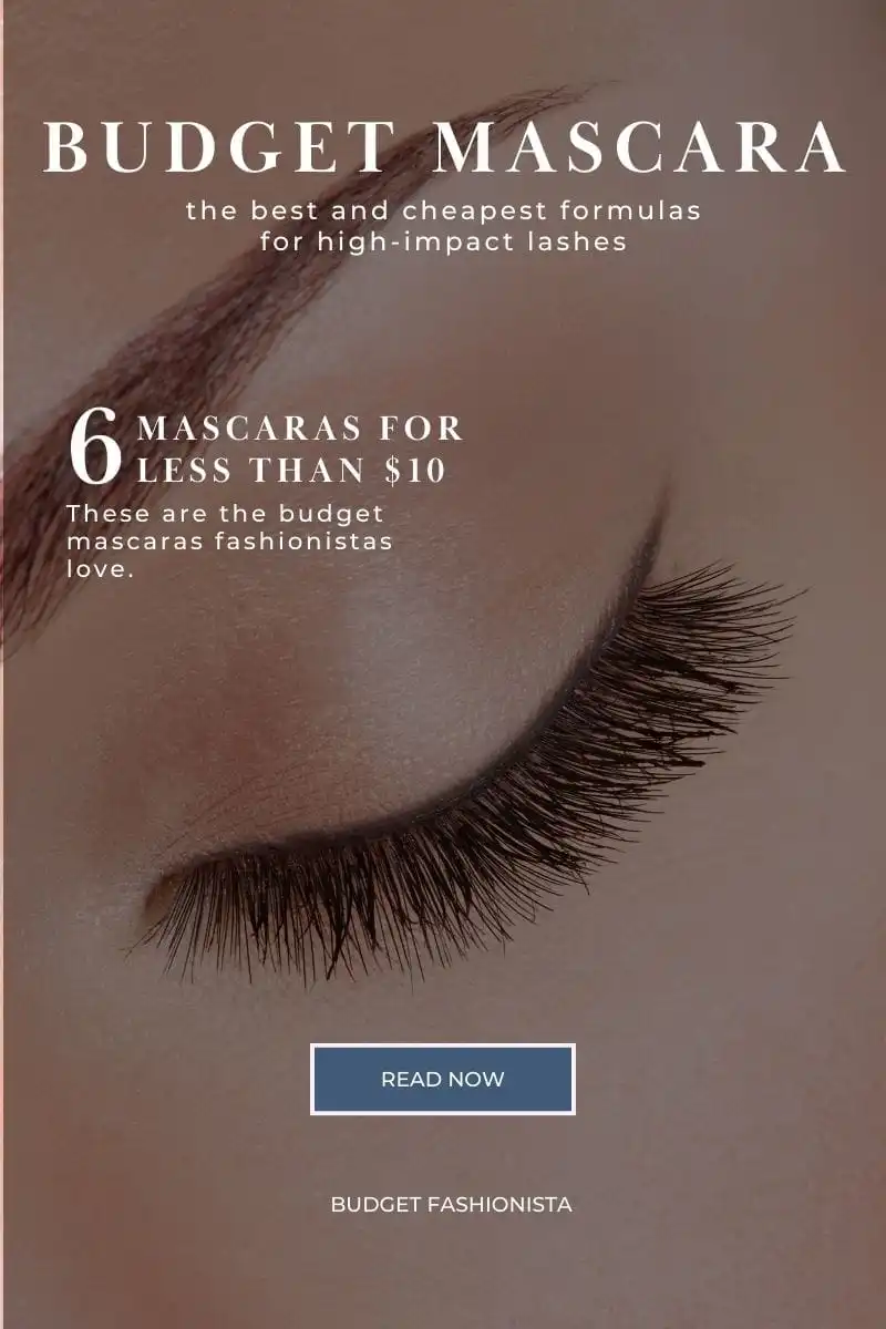 The Best Mascaras on a Budget 1 Close view of closed eye with mascara.
