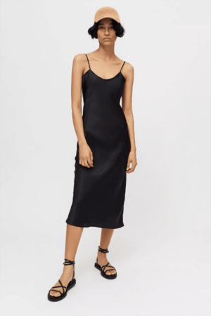 Black slip dress.