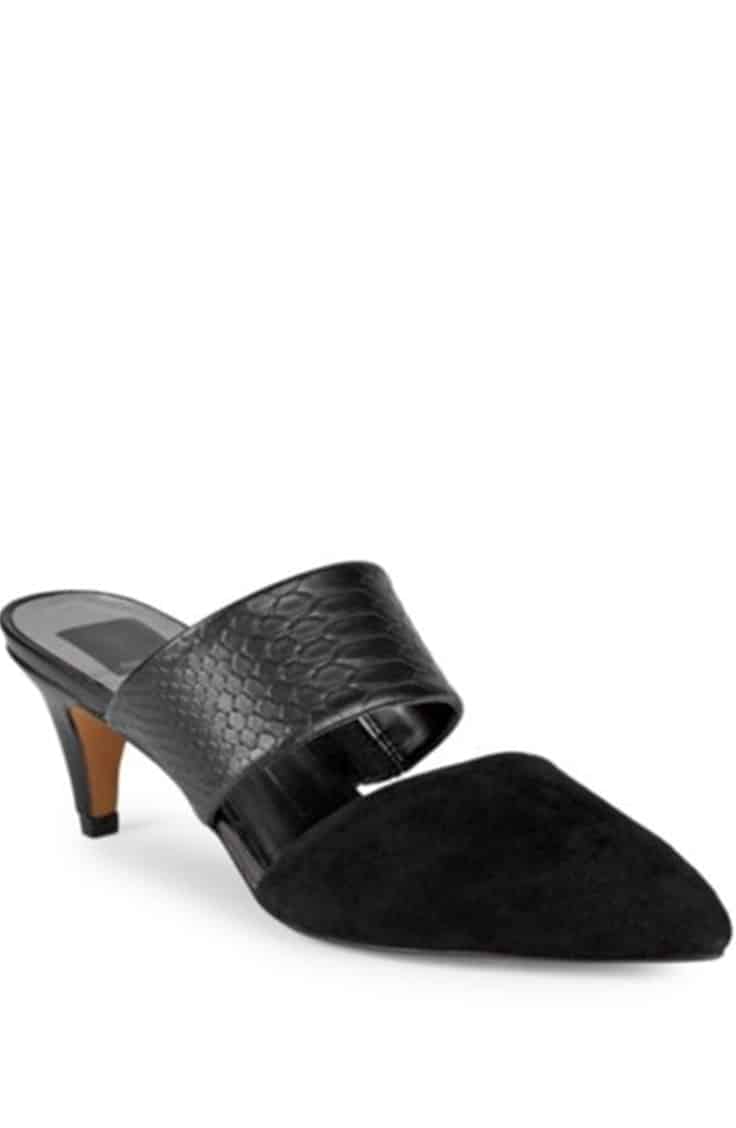 Black kitten heel sandal