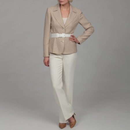 Beige belted jacket