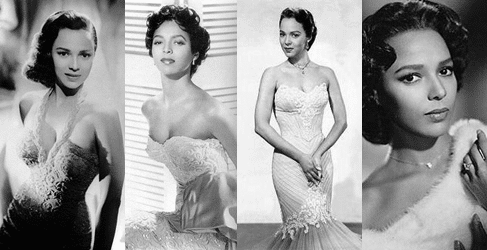 Style Icon: Dorothy Dandridge 4 Collage of Dorothy Dandridge wearing formal dresses