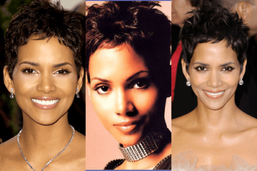 Beauty Icon: Halle Berry 1 Collage of Halle Berry with short hair