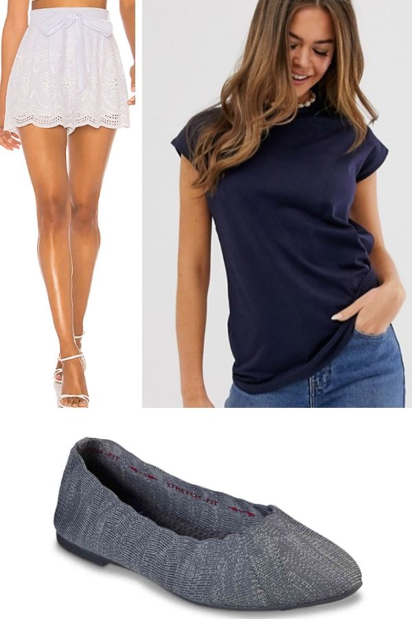 6 Amazing Jeans Outfits — Wait for It... 4 Shorts, t-shirt and flats