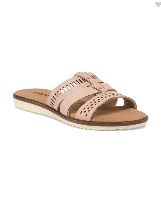 cutout leather slides