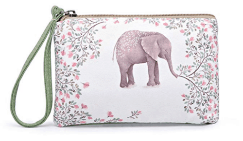 Elephant print wristlet