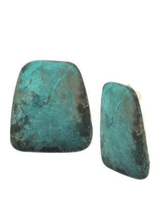 Green stone clip-on earrings
