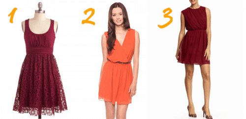 Collage of outfits to wear to a fall wedding.