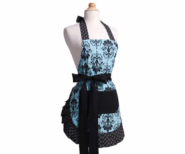 Aqua-Damask-Womens-Flirty-Apron-Front