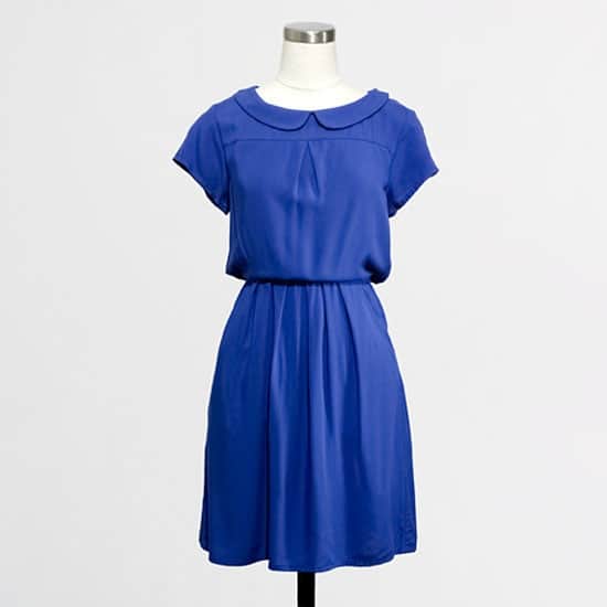 Blue collared bridesmaid dress
