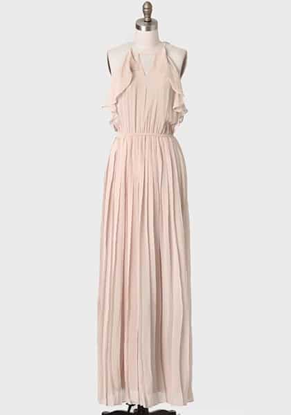 Off white bridesmaid dress with ruffles