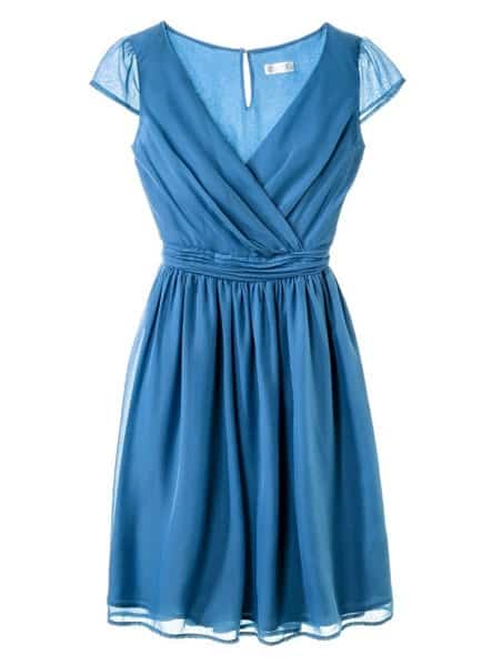 Blue chiffon bridesmaid dress