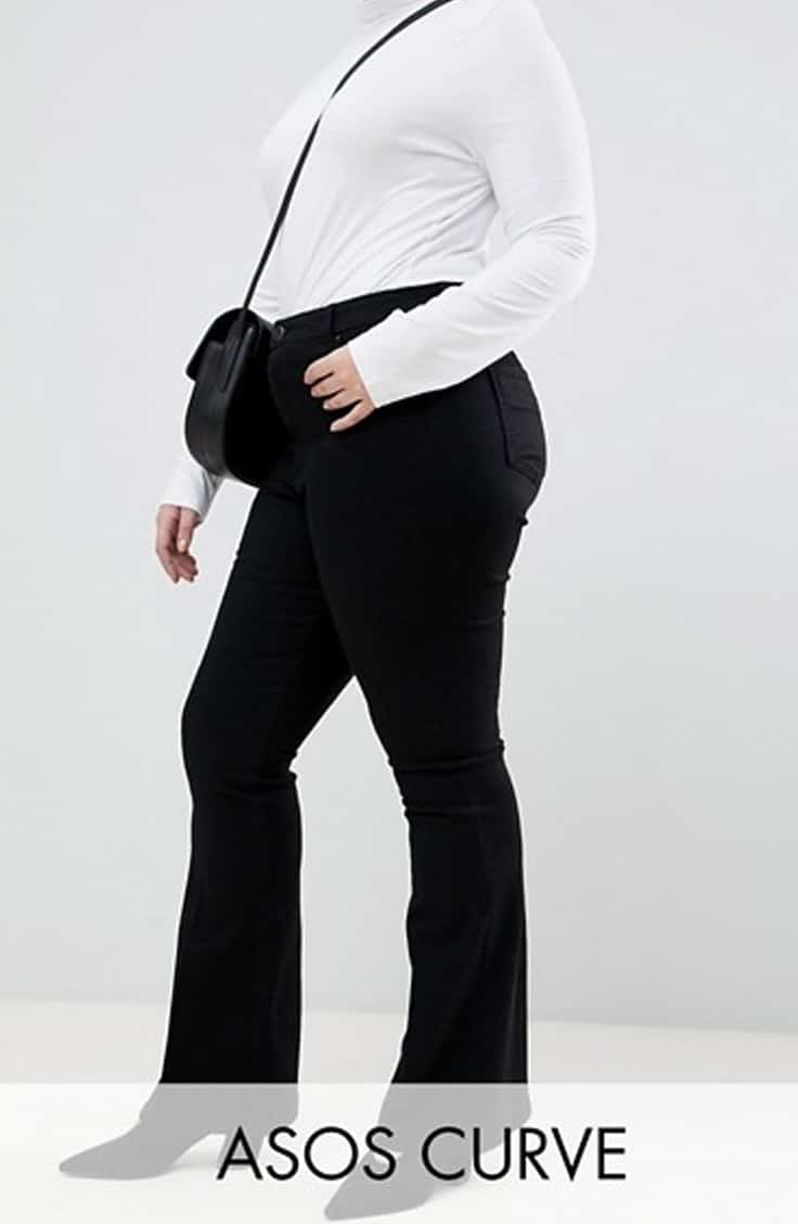 Plus size flare leg jeans
