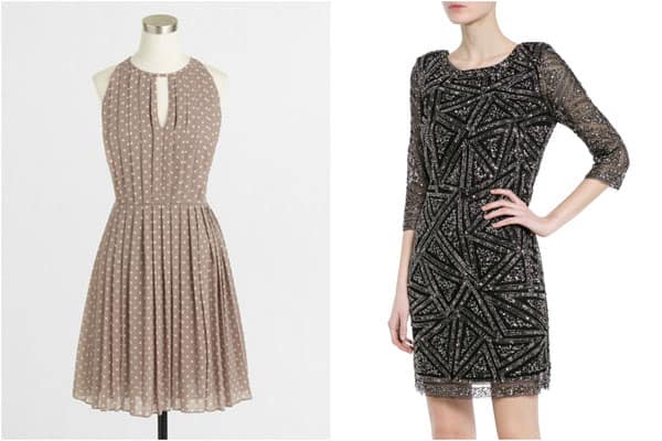 Collage of indoor spring wedding outfits
