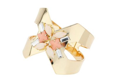 Cut Out Pink Beaded Cuff