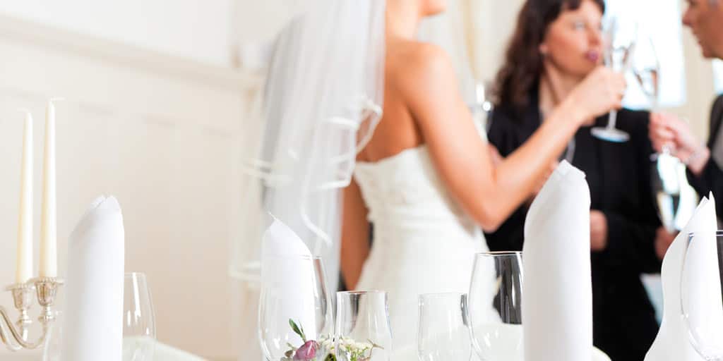 Bride and groom at wedding