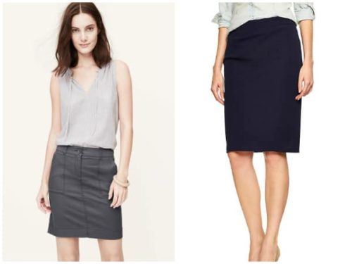 Collage of two skirts