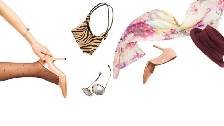 Fashion update - woman throwing flashy accessories
