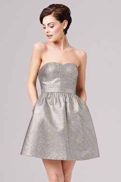 Sweetheart Metallic Jacquard Cocktail Dress