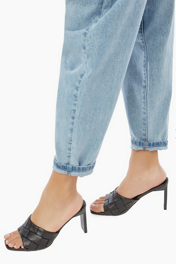 Shoe Membership Clubs: What to Know 3 Woven heeled sandal from JustFab shoe membership club.