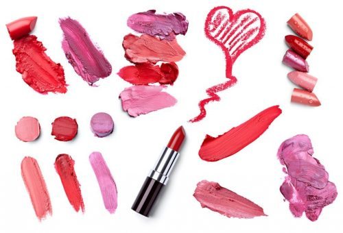 Lipstick marks on paper
