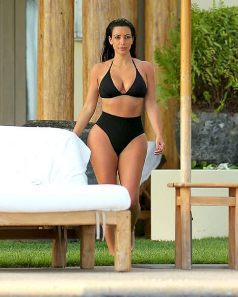 Kim Kardashian wearing bikini