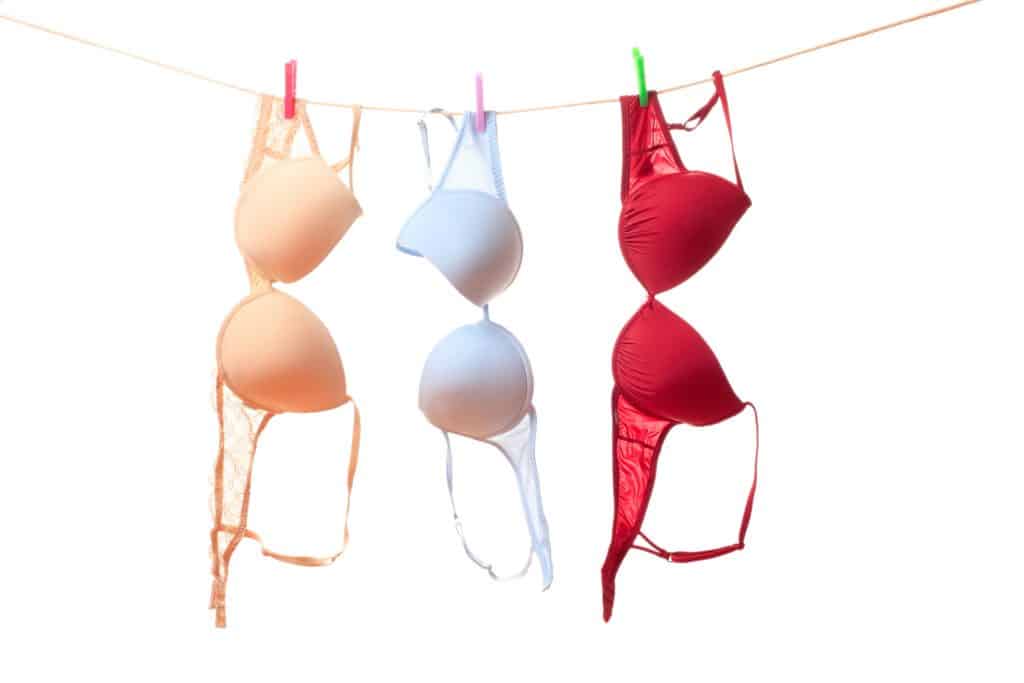 Bra hanging on clothes line