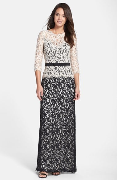 Black and white lace dress