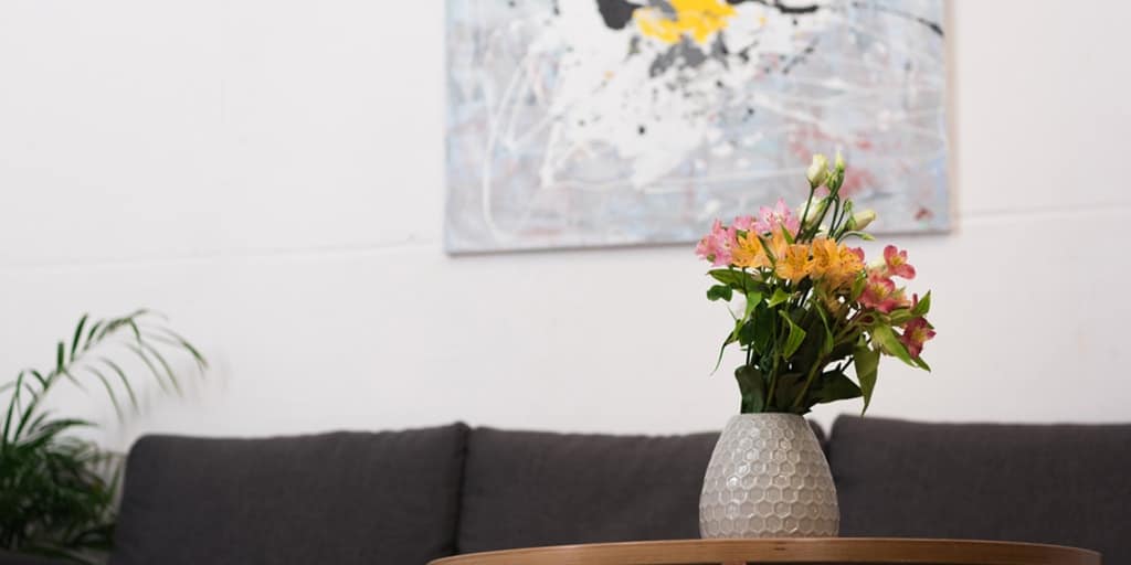 Flowers in vase on table