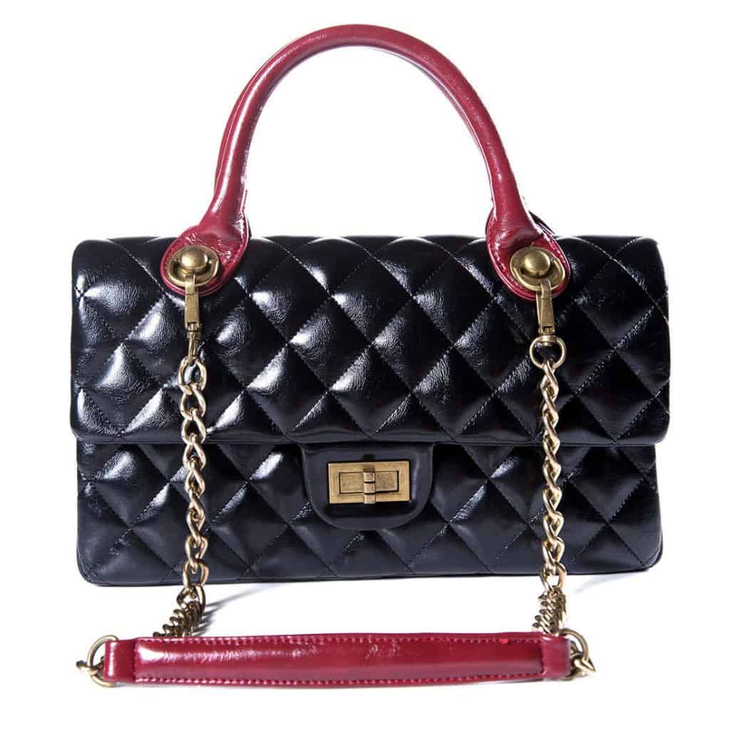Quilted black handbag