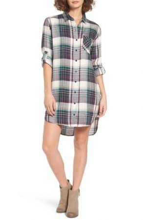 Plaid shirtdress