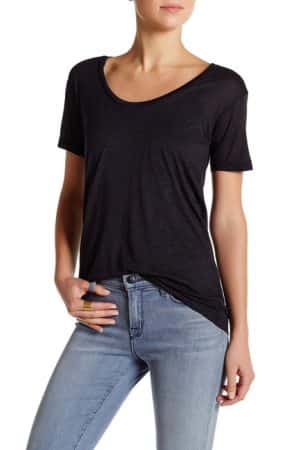 Black scoop neck tee