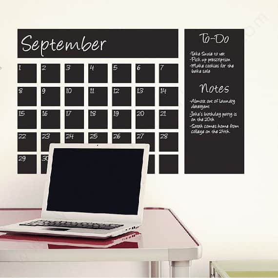 Calendar wall decal