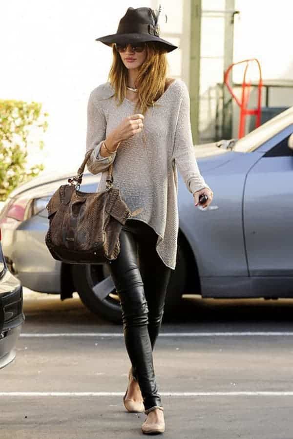 Rosie Huntington-Whitely wearing a wool hat