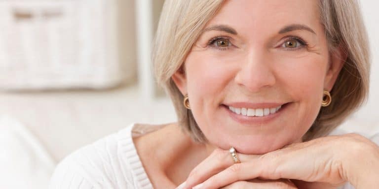 Close up of beautiful older woman